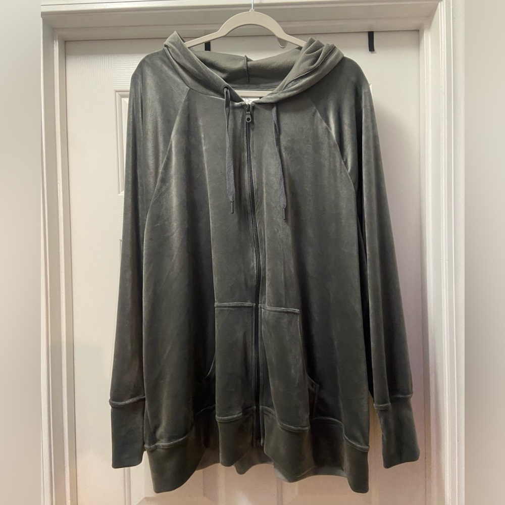 Aerie Velvet Zip Up Jacket